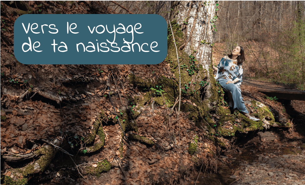 Visuel du programme en ligne "Vers le voyage de ta naissance", exploration des mémoires intra-utérines.